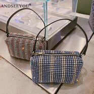 ANDSEEYOU小女包2025新款aw大王同款水鉆包滿(mǎn)鉆包鑲鉆包單肩包斜挎手提包 藍色【滿(mǎn)鉆】