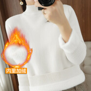 品彩秋冬季長(cháng)袖加絨加厚毛衣針織衫女純色套頭半高領(lǐng)寬松上衣 PW27Z55