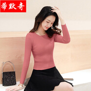 【新品】春秋款羊毛衫女款低領(lǐng)小個子高腰毛衣女長袖緊身上衣冬薄針織衫修身打底衫 磚紅【9803圓領(lǐng)款】 M