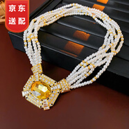 巴克樂樂中古vintage項(xiàng)鏈 復(fù)古飾品小眾歐美夸張輕奢高級感項(xiàng)鏈女 金色-方形鑲鉆珍珠項(xiàng)鏈(4mm)