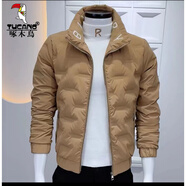 啄木鳥（TUCANO）2025新款羽絨服男時尚純色帥氣立領輕薄保暖羽絨服潮流韓版上衣男 淺棕色 2XL 適合130-135斤