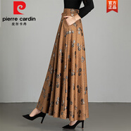 皮爾卡丹（pierre cardin）印花半身裙女2025秋冬季新款百搭高腰a字裙中長款大擺顯瘦大尺碼 J43黃底郁金香 S 1.8-1.9尺