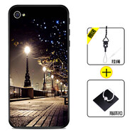 好機(jī)友蘋果4手機(jī)殼iphone4保護(hù)套4S防摔iphone4s全包軟薄情侶潮牌網(wǎng)紅男液態(tài)硅膠女個(gè)性 【蘋果4/4S通用】夜景+指環(huán)+掛繩