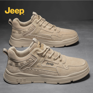 Jeep吉普男鞋2025夏季新品戶外休閑鞋時(shí)尚復(fù)古板鞋潮流百搭鞋子男 土黃 39