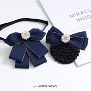 紀(jì)簡(jiǎn)韻領(lǐng)花女頭花套裝銀行職業(yè)領(lǐng)結(jié)酒店高檔商務(wù)正裝藍(lán)色襯衣領(lǐng)飾裝飾品 彩邊G款領(lǐng)結(jié)+彩邊端莊6珍珠-藍(lán)