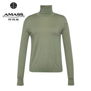阿瑪施（AMASS）女裝3D天衣無縫 高領針織打底羊毛衫毛衣女5399777 苔蘚綠 L (4碼)
