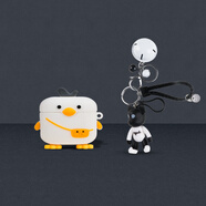 炫套適用lifeme魅藍Blus3Pro無(wú)線(xiàn)藍牙耳機保護套全包魅藍blus3保護殼魅族Blus3Pro耳機套硅膠耳機殼 背包鴨+鈴鐺暴力熊【配防丟扣】 魅藍blus3pro