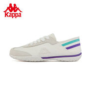 Kappa跑鞋新款情侶男女運(yùn)動(dòng)鞋休閑復(fù)古德訓(xùn)鞋穆勒鞋K0CX5BB03 韓國(guó)白/百合花紫-012A 35