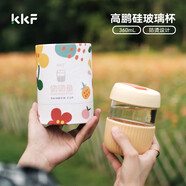 吻吻魚KKF玻璃杯女士新款高顏值水杯2024耐高溫帶蓋家用高硼硅夏 彩虹杯-360ml-心有所薯 0只