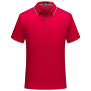 紐嘉工作服t恤定制印logo男女短袖polo印字企業(yè)文化衫車間廠服 紅色 M