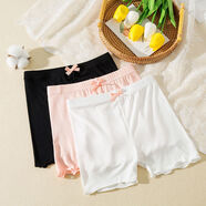 金布?。↗INBUDING）女童安全褲適合3-14歲小女孩穿的夏季薄款兒童打底短褲中大童防走 【黑+白+粉】裝 3條 150 適合身高140-尺碼偏小