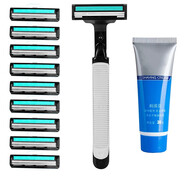 谷崎一次性剃須刀 刮毛刀剃毛刀片刮胡刀 刮腿毛男女 剃須刀手動(dòng) #刀架+24刀頭+剃須膏