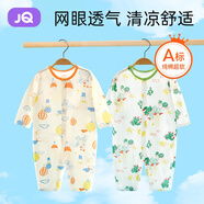 婧麒嬰兒連體衣夏裝新生男女寶寶夏季衣服純棉薄款空調服爬服夏天 熱氣球 66cm