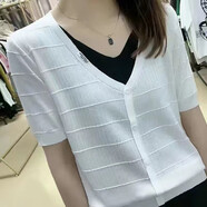 詩(shī)婭達(dá)（SHIYADA）冰絲短袖t恤女2025夏季女裝新款韓版寬松百搭顯瘦休閑上衣打底衫 白色 2XL 建議125-140斤