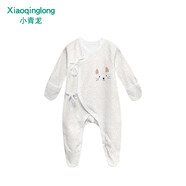 小青龍新生兒衣服秋季0-3個(gè)月嬰幼兒包腳連體衣寶寶純棉護手連腳 黃豹紋 59cm （建議52-59cm）