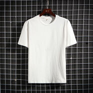 嘉曄（JIAYE）夏季短袖t恤男百搭時(shí)尚圓領(lǐng)T恤衫青年潮牌純色半袖體恤 白色 L