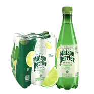 Perrier 法國進口巴黎水（Perrier）充氣天然礦泉水含氣果味氣泡水飲料 【青檸】500mL*12瓶