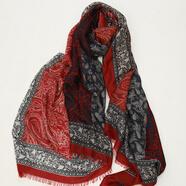 亂在江南原創(chuàng  )設計棉質(zhì)民族風(fēng)復古圍巾春秋旅游度假披肩 紅色 均碼