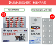 拜有利消炎藥恩諾沙星風(fēng)味片貓狗寵物感冒尿路感染鼻支皮膚病絕育抗生素 【泌尿感染】合寵利尿通+拜有利50毫克