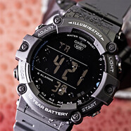 卡西歐（CASIO）男表小方塊電子表 運動(dòng)手表學(xué)生手表 多功能防水男士手表 黑色反顯AE-1500WH-8B