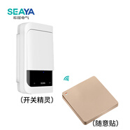 希崖SEAYA智能開(kāi)關(guān)精靈家用免布線遠(yuǎn)程無(wú)線遙控開(kāi)關(guān)燈控制神器 （不拆原主開(kāi)關(guān)）金色一開(kāi)套裝