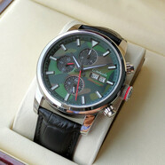 卡羅萊男士手表全自動(dòng)機械表真皮帶防水商務(wù)六針運動(dòng)多功能男表潮流腕表 銀殼軍綠 CA1121【經(jīng)典款】