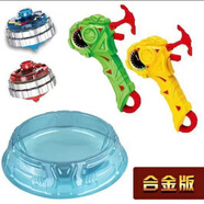 CXXYJ二代戰(zhàn)陀雙重超陀玩具男孩魔幻合金爆甲陀螺魔幻合體燈光拉繩陀螺 黃色+青色】2套+對戰(zhàn)盤