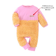 馨嫚玥嬰兒爬爬服夏季薄款寶寶爬行服戶外爬服拖地衣服防臟擦地連體衣 粉色 100cm