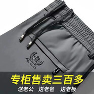 浩術(shù)冰絲休閑褲春夏款男士大碼彈力透氣松緊腰寬松運動(dòng)直筒長(cháng)褲男 深灰色【單件裝】 XL【110-130斤】