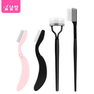 阿嚓熱睫毛梳A1p211-易上手眉毛梳子眉梳螺旋迷你折疊鋼梳小梳嫁 粉彎柄+黑彎柄+黑桿直型+黑桿 其它材質(zhì)