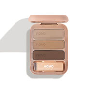 NOVO雙頭刀削眉筆女防水防汗不脫色持久細頭鴨嘴極細灰棕色野生眉 01#栗棕色（立體三色眉粉）