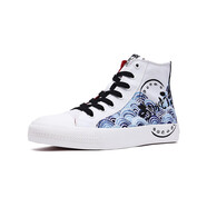 PONYx一風(fēng)堂聯(lián)名款高幫男女款休閑運動(dòng)情侶款帆布鞋03M1SH20 白色（女） 36