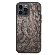 適用iPhone16Plus手機殼木質(zhì)蘋果15promax防摔手機保護(hù)殼套 祥云上山虎 iphone15