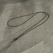 夢(mèng)逸細款1毫米小吊墜掛件繩翡翠平安扣吊墜掛繩項鏈毛衣鏈繩 黑色1毫米套頭60厘米（有頂珠）