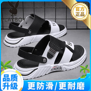 花花公子（PLAYBOY PHYSICAL）涼鞋男款外穿2024新款夏季兩用防滑冬季運動開車沙灘涼拖鞋潮 主圖款黑色【品質(zhì)版】 39