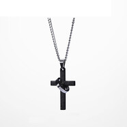 芯奢項鏈男士潮流飾品潮男嘻哈戒指項鏈情侶鎖骨鏈子霸氣項鏈潮流首飾 黑色