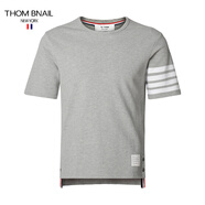 THOM BNAIL TB四道杠夏季潮短袖圓領(lǐng)休閑T恤湯姆潮牌男女情侶四條杠半袖體恤 淺灰色 1碼/M