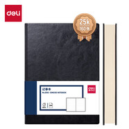 得力（deli）3186-25K160張加厚商務(wù)皮面本辦公用品新年禮物 會(huì)議記事本日記本筆記本子文具 黑色