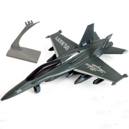 成真仿真戰機地帶戰斗機航天飛機轟炸機殲十回力合金飛機模型兒童玩具 F18大黃蜂戰機