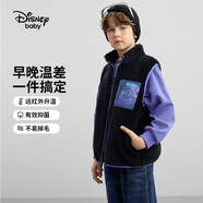 迪士尼（DISNEY）童裝兒童男童舒棉絨馬甲保暖抑菌抗靜電背心24冬DB341DE06黑120