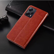 佩諾小米Redmi note12Turbo手機(jī)殼保護(hù)套紅米翻蓋式皮套硅膠軟殼全包邊防摔外殼男女款 【搭扣錢包款】棕色 紅米note12Turbo
