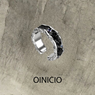 OINICIO初印[生日禮物]王鶴棣同款沉積系列925銀黑色滴膠戒指女情侶對戒 【送禮服務(wù)】提供賀卡+照片打印 DE617B44E4