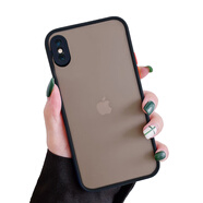 菲科斯 適用蘋果11promax手機殼新款邊框撞色磨砂iPhone xs max攝像頭全包X硅膠防摔 蘋果X/XS【黑色】膚手感/鏡頭全包/不粘手印