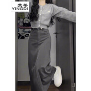 熒蒂（YINGDI）連衣裙女2025春秋季新款鹽系穿搭輕熟毛衣兩套裝裙子小個(gè)子 灰色針織開(kāi)衫+灰色半身裙【兩件 M 建議體重【95-105斤】