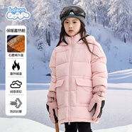 班尼路兒童棉服冬季2025新款大童中長款保暖加厚連帽外套男女童冬裝棉襖