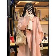 領(lǐng)季品質(zhì)夾棉加厚毛呢大衣女2024年毛呢外套女新款呢子大衣赫本風(fēng)女 溫柔粉加厚夾棉 M