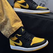 耐克（NIKE）Air Jordan 1 Low AJ1 黑藍復古低幫男子運動潮流休閑籃球鞋 553558-072黑黃 40 (250mm)
