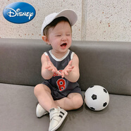 迪士尼（Disney）嬰兒短袖全棉球衣籃球服科比夏裝男女寶寶連體衣哈衣球服包屁衣 灰色(球衣號(hào)碼8) 胖寶寶買大1碼 80cm 80：身高73-、體重18-22斤