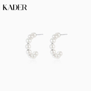 卡蒂羅（KADER）耳飾合集 925銀耳環(huán)耳釘女生新款輕奢小眾設(shè)計(jì)禮物 【925銀+貝珠】C形半圓耳釘
