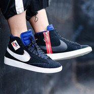 耐克（NIKE）女鞋休閑鞋新款時尚學(xué)生復(fù)古時尚透氣高幫板鞋 BQ4022-005黑色 36